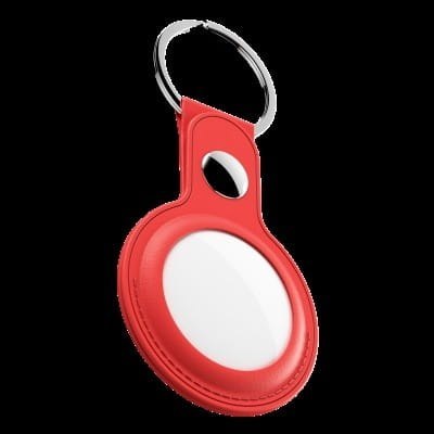 KeyBudz AirTag Keyring - skórzane etui ochronne do AirTag (red) KeyBudz AirTag Keyring - skórzane etui ochronne do AirTag (red)