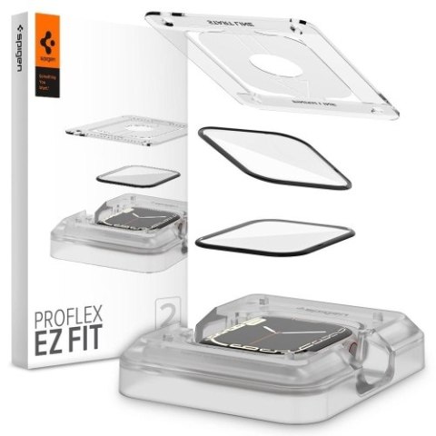SZKŁO HYBRYDOWE SPIGEN PROFLEX "EZ FIT" 2-PACK APPLE WATCH 7 / 8 / 9 (41 MM) CLEAR SZKŁO HYBRYDOWE SPIGEN PROFLEX "EZ FIT" 2-PACK APPLE WATCH 7 / 8 / 9 (41 MM) CLEAR