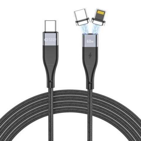 TECH-PROTECT ULTRABOOST "2" 2IN1 MAGNETIC CABLE LIGHTNING & TYPE-C PD60W/3A 100CM BLACK TECH-PROTECT ULTRABOOST "2" 2IN1 MAGNETIC CABLE LIGHTNING & TYPE-C PD60W/3A 100CM BLACK