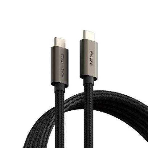 RINGKE USB 3.2 GEN 2X2 TYPE-C CABLE PD240W 100CM BLACK RINGKE USB 3.2 GEN 2X2 TYPE-C CABLE PD240W 100CM BLACK