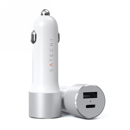 Satechi 72W - ładowarka samochodowa 72W - USB-C 60W PD, USB-A (silver) Satechi 72W - ładowarka samochodowa 72W - USB-C 60W PD, USB-A (silver)