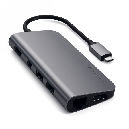 Satechi Type -C Multimedia Adapter - aluminiowy adapter multimedialny(USB-C PD, 3x USB-A, HDMI 4K, czytnik kart micro/SD, mini D Satechi Type -C Multimedia Adapter - aluminiowy adapter multimedialny(USB-C PD, 3x USB-A, HDMI 4K, czytnik kart micro/SD, mini D