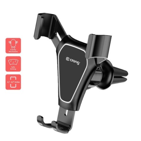 Crong Gravity Auto-Clip Car Holder - Uchwyt samochodowy grawitacyjny do telefonu 4,7"- 6,5" (czarny) Crong Gravity Auto-Clip Car Holder - Uchwyt samochodowy grawitacyjny do telefonu 4,7"- 6,5" (czarny)