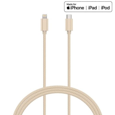 Kanex DuraBraid - Kabel połączeniowy USB-C (Power Delivery) na Lightning certyfikat MFi 1,2 m (Gold) Kanex DuraBraid - Kabel połączeniowy USB-C (Power Delivery) na Lightning certyfikat MFi 1,2 m (Gold)