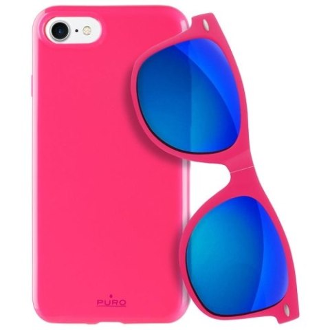 PURO Sunny Kit - Zestaw etui iPhone SE (2022 / 2020) / 8 / 7 + składane okulary przeciwsłoneczne (różowy) PURO Sunny Kit - Zestaw etui iPhone SE (2022 / 2020) / 8 / 7 + składane okulary przeciwsłoneczne (różowy)