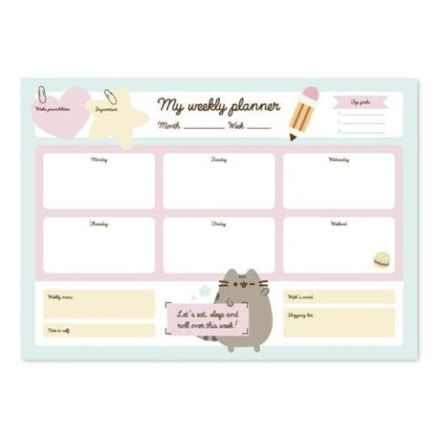 Pusheen - Planner tygodniowy z kolekcji Foodie 54 strony A3 Pusheen - Planner tygodniowy z kolekcji Foodie 54 strony A3