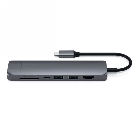 Satechi Slim Multiport USB-C - adapter do urządzeń mobilnych (USB-C PD, 2x USB-A, HDMI 4K, Ethernet, czytnik kart micro/SD) (spa Satechi Slim Multiport USB-C - adapter do urządzeń mobilnych (USB-C PD, 2x USB-A, HDMI 4K, Ethernet, czytnik kart micro/SD) (spa