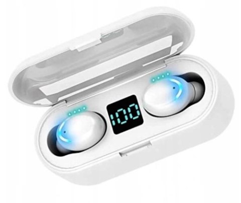 Słuchawki douszne bezprzewodowe F9 TWS bluetooth (białe) Słuchawki douszne bezprzewodowe F9 TWS bluetooth (białe)