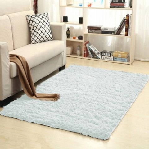WYP Dywan gęsty miękki pluszowy Shaggy 120x160 Biała Limonka WYP Dywan gęsty miękki pluszowy Shaggy 120x160 Biała Limonka