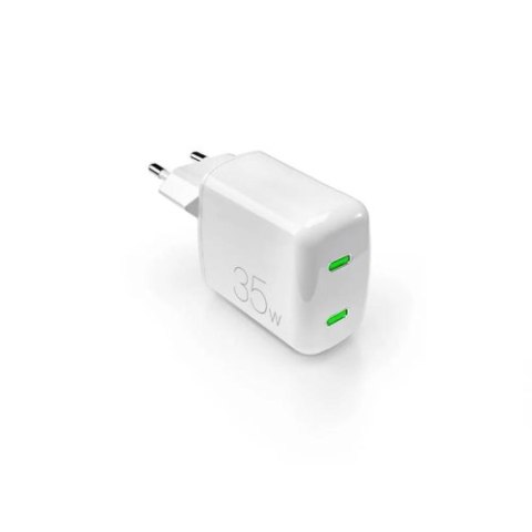 PURO MiniPro Wall Charger GaN - Ładowarka sieciowa 2 x USB-C 35W PD (biały) PURO MiniPro Wall Charger GaN - Ładowarka sieciowa 2 x USB-C 35W PD (biały)