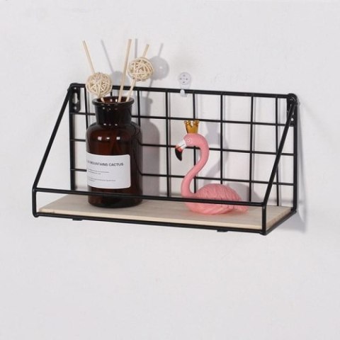 Półka ścienna z drążkiem, styl LOFT 29,5 cm- czarna Półka ścienna z drążkiem, styl LOFT 29,5 cm- czarna