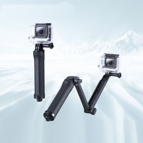 Statyw Monopod łamany do kamerki sportowej GoPro 3-Way - czarny Statyw Monopod łamany do kamerki sportowej GoPro 3-Way - czarny