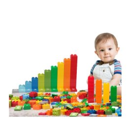 Zestaw klocków plastikowych (56 klocków + 10 kart)