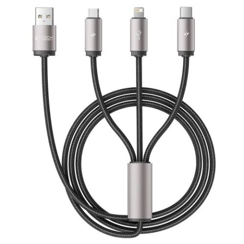 TECH-PROTECT ULTRABOOST 3IN1 LIGHTNING & TYPE-C & MICRO-USB CABLE 3.5A 100CM GREY TECH-PROTECT ULTRABOOST 3IN1 LIGHTNING & TYPE-C & MICRO-USB CABLE 3.5A 100CM GREY