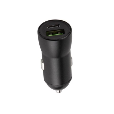 TelForceOne Maxlife ładowarka samochodowa PD QC MXCC-04 1x USB-C 1x USB 20W czarna TelForceOne Maxlife ładowarka samochodowa PD QC MXCC-04 1x USB-C 1x USB 20W czarna