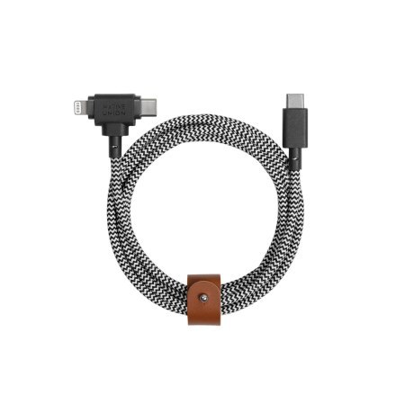 Native Union Belt Cable Duo - kabel USB-C - USB-C / lightning, 1,5 m (zebra) Native Union Belt Cable Duo - kabel USB-C - USB-C / lightning, 1,5 m (zebra)