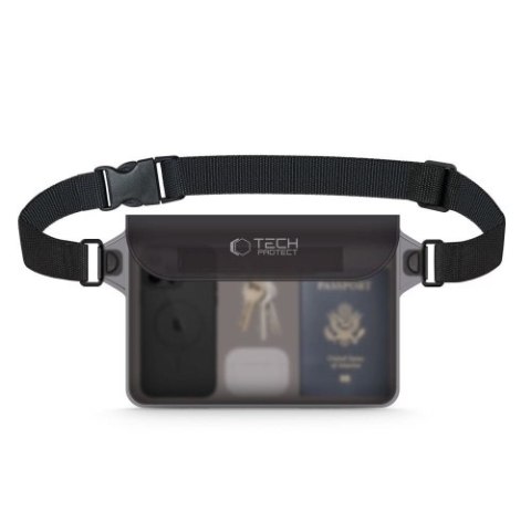 TECH-PROTECT UWP10 UNIVERSAL WATERPROOF POUCH 10 INCH BLACK/CLEAR TECH-PROTECT UWP10 UNIVERSAL WATERPROOF POUCH 10 INCH BLACK/CLEAR