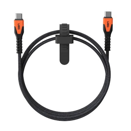 UAG Rugged Cable - kabel USB-C - USB-C 60W, 1,5 m (black/orange) UAG Rugged Cable - kabel USB-C - USB-C 60W, 1,5 m (black/orange)