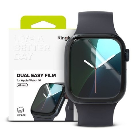 FOLIA OCHRONNA RINGKE DUAL EASY 3-PACK APPLE WATCH 10 (42 MM) CLEAR FOLIA OCHRONNA RINGKE DUAL EASY 3-PACK APPLE WATCH 10 (42 MM) CLEAR