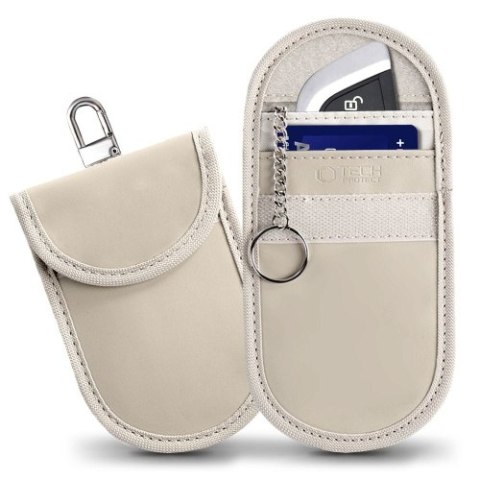 KLATKA FARADAYA TECH-PROTECT KLR100 POUCH KEYLESS RFID SIGNAL BLOCKER CASE CAFFE LATTE KLATKA FARADAYA TECH-PROTECT KLR100 POUCH KEYLESS RFID SIGNAL BLOCKER CASE CAFFE LATTE