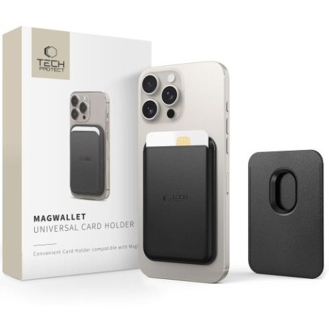TECH-PROTECT MAGWALLET MAGSAFE UNIVERSAL MAGNETIC CARD HOLDER BLACK TECH-PROTECT MAGWALLET MAGSAFE UNIVERSAL MAGNETIC CARD HOLDER BLACK