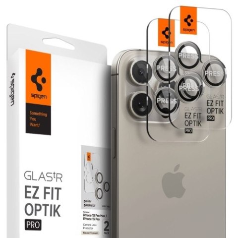 OSŁONA APARATU SPIGEN OPTIK.TR "EZ FIT" CAMERA PROTECTOR 2-PACK IPHONE 14 PRO / PRO MAX / 15 PRO / PRO MAX NATURAL TITANIUM OSŁONA APARATU SPIGEN OPTIK.TR "EZ FIT" CAMERA PROTECTOR 2-PACK IPHONE 14 PRO / PRO MAX / 15 PRO / PRO MAX NATURAL TITANIUM