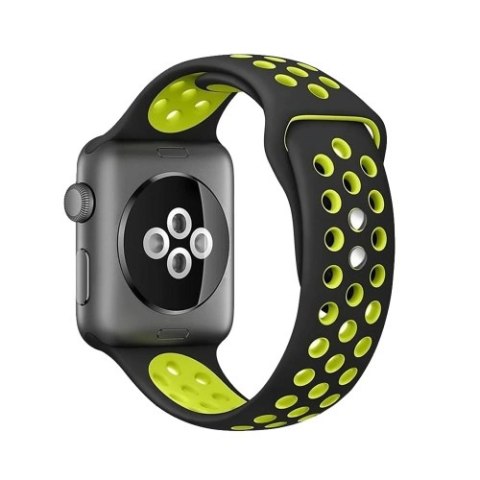 Crong Duo Sport - Pasek do Apple Watch 38/40/41 mm (czarny/limonkowy) Crong Duo Sport - Pasek do Apple Watch 38/40/41 mm (czarny/limonkowy)