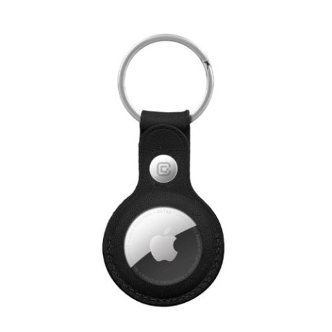 Crong Leather Case with Key Ring - Skórzane etui ochronne brelok do Apple AirTag (czarny) Crong Leather Case with Key Ring - Skórzane etui ochronne brelok do Apple AirTag (czarny)