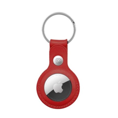 Crong Leather Case with Key Ring - Skórzane etui ochronne brelok do Apple AirTag (czerwony) Crong Leather Case with Key Ring - Skórzane etui ochronne brelok do Apple AirTag (czerwony)