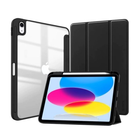 Crong PrimeFolio - Etui iPad 10.9" (2022) z podstawką i schowkiem na Apple Pencil (czarny/przezroczysty) Crong PrimeFolio - Etui iPad 10.9" (2022) z podstawką i schowkiem na Apple Pencil (czarny/przezroczysty)