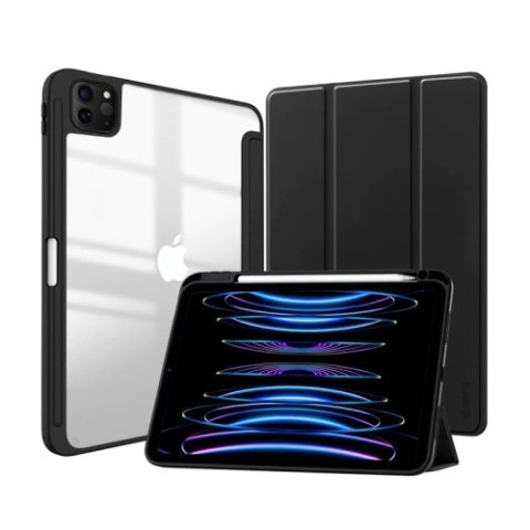 Crong PrimeFolio - Etui iPad Pro 11" (2022-2021) / iPad Air 10.9" (5-4 gen.) z podstawką i ładowaniem Apple Pencil (czarny/przez Crong PrimeFolio - Etui iPad Pro 11" (2022-2021) / iPad Air 10.9" (5-4 gen.) z podstawką i ładowaniem Apple Pencil (czarny/przez