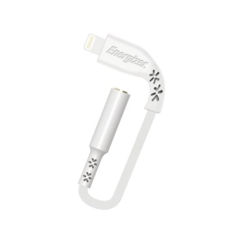 Energizer HardCase - Adapter audio Lightning do jack 3,5 mm certyfikat MFi 11 cm EU (Biały) dożywotnia gwarancja Energizer HardCase - Adapter audio Lightning do jack 3,5 mm certyfikat MFi 11 cm EU (Biały) dożywotnia gwarancja