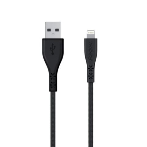 Energizer HardCase - Kabel połączeniowy USB-A do Lightning certyfikat MFi 1.2m (Czarny) dożywotnia gwarancja Energizer HardCase - Kabel połączeniowy USB-A do Lightning certyfikat MFi 1.2m (Czarny) dożywotnia gwarancja