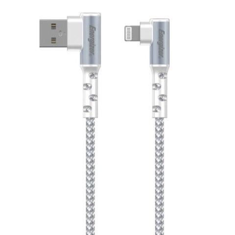 Energizer Ultimate - Kabel gamingowy USB-A do Lightning 90° certyfikat MFi 2m (Biały) Energizer Ultimate - Kabel gamingowy USB-A do Lightning 90° certyfikat MFi 2m (Biały)