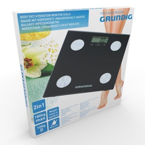 Grundig - elektroniczna waga łazienkowa, analiza masy ciała, BMI, do 180 kg Grundig - elektroniczna waga łazienkowa, analiza masy ciała, BMI, do 180 kg
