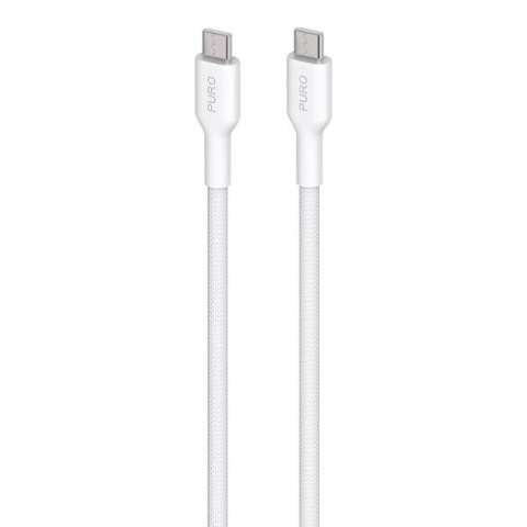 PURO Fabric - Kabel w oplocie heavy duty USB-C do USB-C 1,2m (biały) PURO Fabric - Kabel w oplocie heavy duty USB-C do USB-C 1,2m (biały)