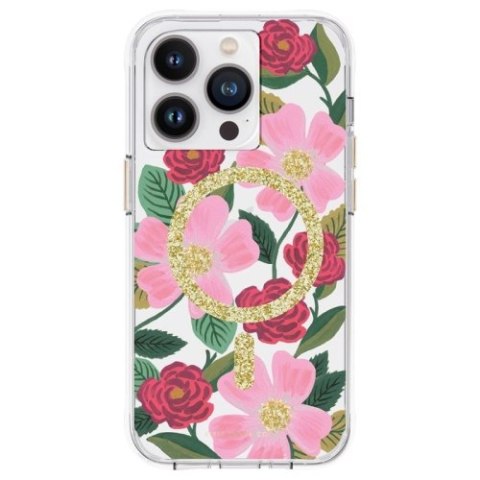 Rifle Paper Clear MagSafe - Etui iPhone 14 Pro zdobione złotem (Rose Garden) Rifle Paper Clear MagSafe - Etui iPhone 14 Pro zdobione złotem (Rose Garden)