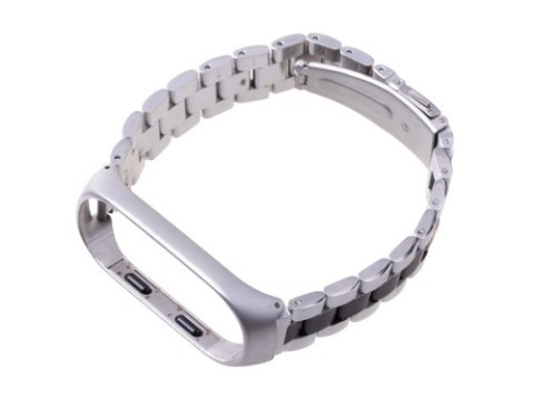 Bransoletka pasek Xiaomi Mi Band 3/ Xiaomi Mi Band 4 - srebrno czarna Bransoletka pasek Xiaomi Mi Band 3/ Xiaomi Mi Band 4 - srebrno czarna