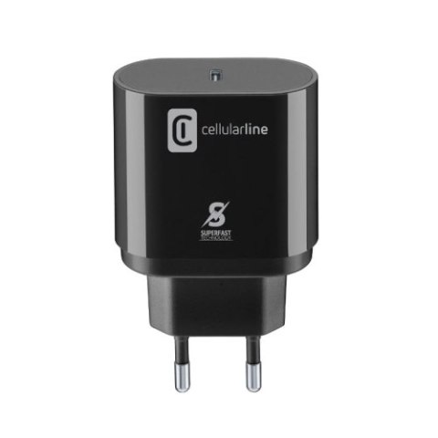 Cellularline - Ładowarka sieciowa USB-C Super Fast Charger 25W (Designed for Samsung) (czarny) Cellularline - Ładowarka sieciowa USB-C Super Fast Charger 25W (Designed for Samsung) (czarny)