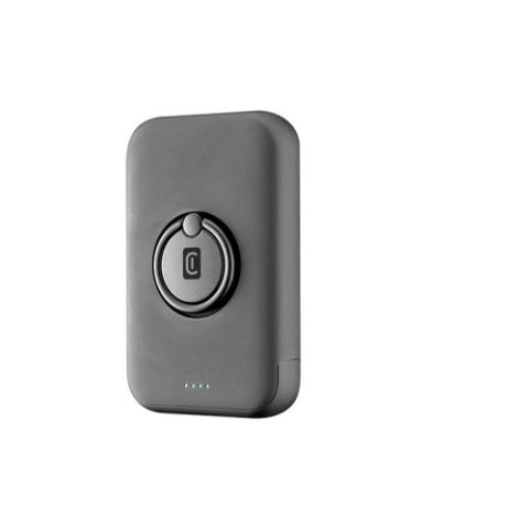 Cellularline Ring MAG 5000 - Power bank indukcyjny 5000mAh 7.5W MagSafe z funkcją standu (czarny) Cellularline Ring MAG 5000 - Power bank indukcyjny 5000mAh 7.5W MagSafe z funkcją standu (czarny)
