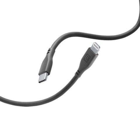 Cellularline Soft Cable - Kabel USB-C do Lightning certyfikat MFi 1.2 m (czarny) Cellularline Soft Cable - Kabel USB-C do Lightning certyfikat MFi 1.2 m (czarny)