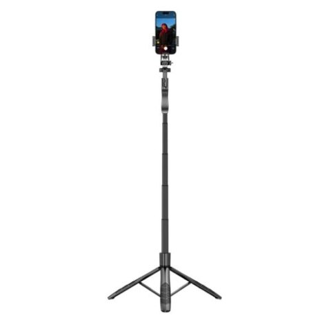 Crong SelfieGo Ultra - Aluminiowy selfie stick Bluetooth tripod (czarny) Crong SelfieGo Ultra - Aluminiowy selfie stick Bluetooth tripod (czarny)