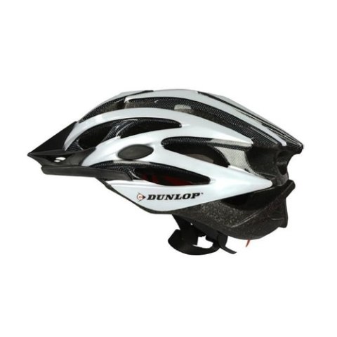 Dunlop - Kask rowerowy regulowany MTB r. M 55-58 cm (biało-czarny) Dunlop - Kask rowerowy regulowany MTB r. M 55-58 cm (biało-czarny)