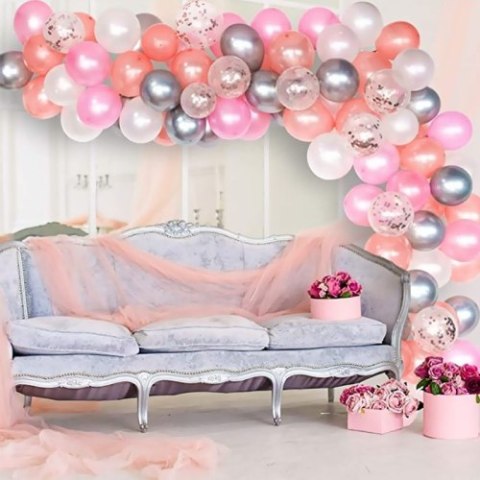 Girlanda balonowa 120 balonów Premium - biało różowa Girlanda balonowa 120 balonów Premium - biało różowa