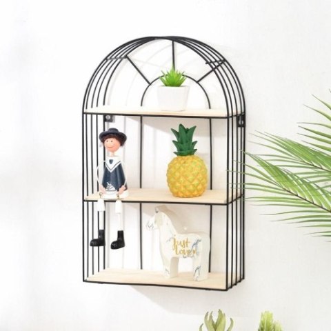 Półka ścienna, czarna, dekoracyjna, styl LOFT - wys. 45 cm Półka ścienna, czarna, dekoracyjna, styl LOFT - wys. 45 cm