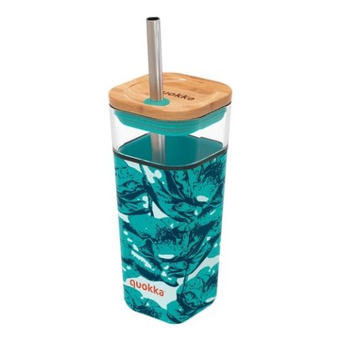 Quokka Liquid Cube - Kubek szklany 540 ml ze słomką ze stali nierdzewnej (Water Flowers) Quokka Liquid Cube - Kubek szklany 540 ml ze słomką ze stali nierdzewnej (Water Flowers)