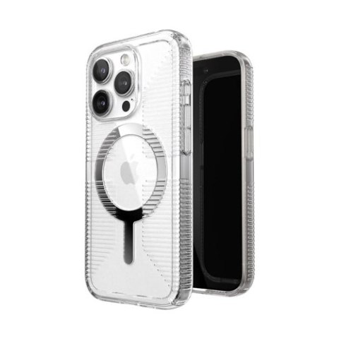 Speck Gemshell Grip + MagSafe - Etui do iPhone 15 Pro (Clear / Chrome Finish) Speck Gemshell Grip + MagSafe - Etui do iPhone 15 Pro (Clear / Chrome Finish)
