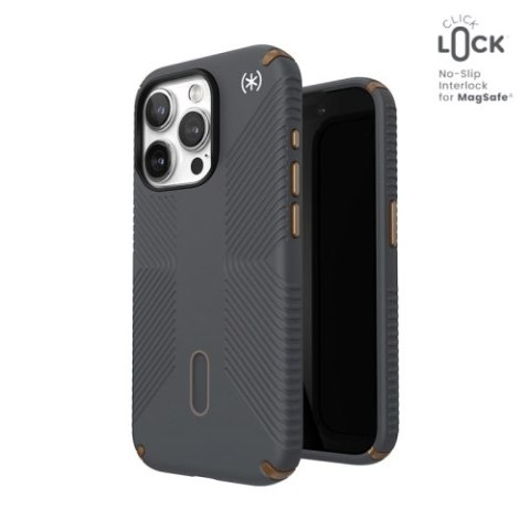 Speck Presidio2 Grip ClickLock & MagSafe - Etui iPhone 15 Pro (Charcoal Grey / Cool Bronze) Speck Presidio2 Grip ClickLock & MagSafe - Etui iPhone 15 Pro (Charcoal Grey / Cool Bronze)