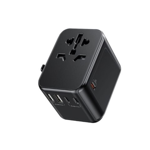WEKOME WP-U03 Pop Digital Series - Ładowarka / Adapter podróżny EU / UK / US / AU + 3x USB-C & 2x USB-A 30W (Czarny) WEKOME WP-U03 Pop Digital Series - Ładowarka / Adapter podróżny EU / UK / US / AU + 3x USB-C & 2x USB-A 30W (Czarny)