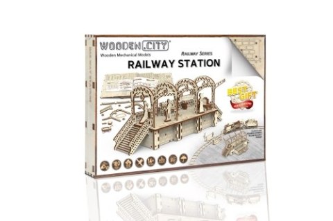 Drewniane Puzzle 3D - Dworzec kolejowy Drewniane Puzzle 3D - Dworzec kolejowy